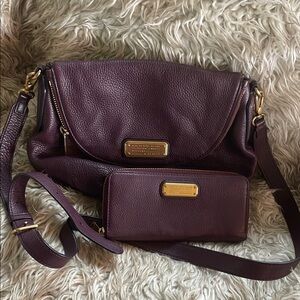 Marc Jacobs Purple Leather Women's Bag Set